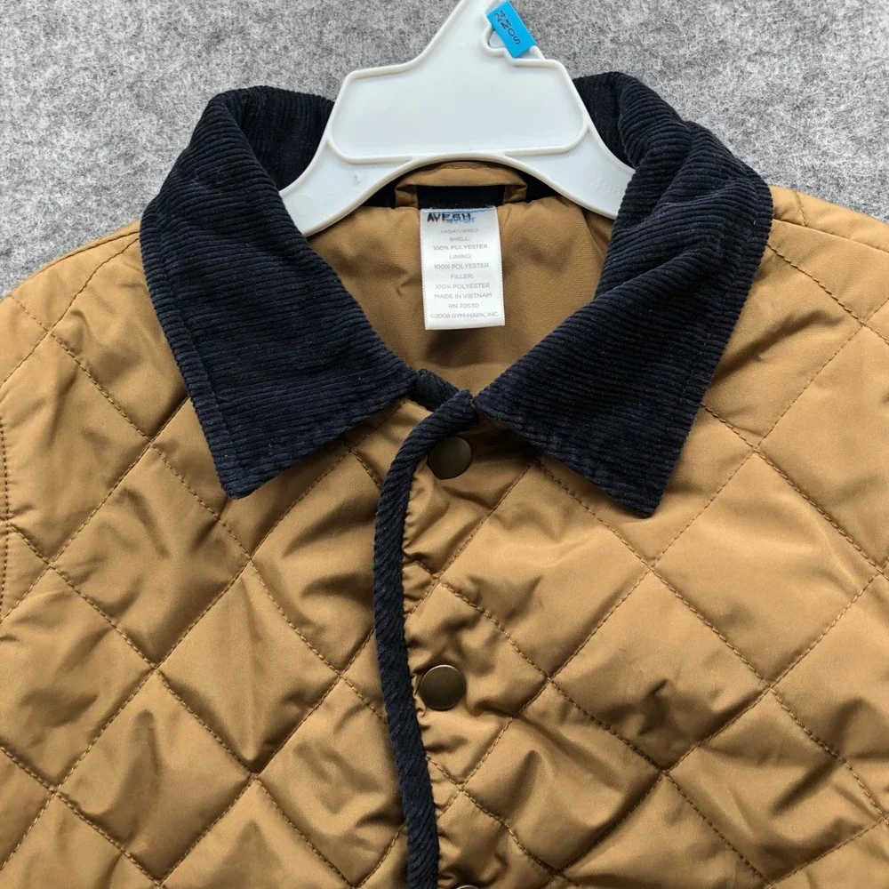 Gymboree‎ Quilted Barn Jacket Kids 4T-5T Tan Corduroy Collar Snap Button Lined